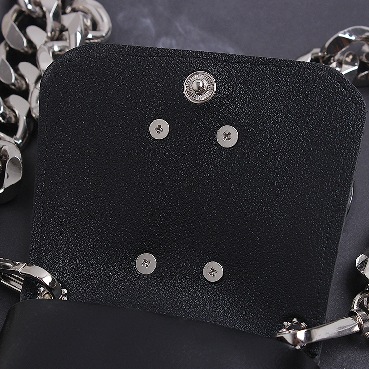 Concave Shape Metal Ring Pig Nose Thick Chain Dual Purpose Coin Purse Messenger Bag Waist Bag