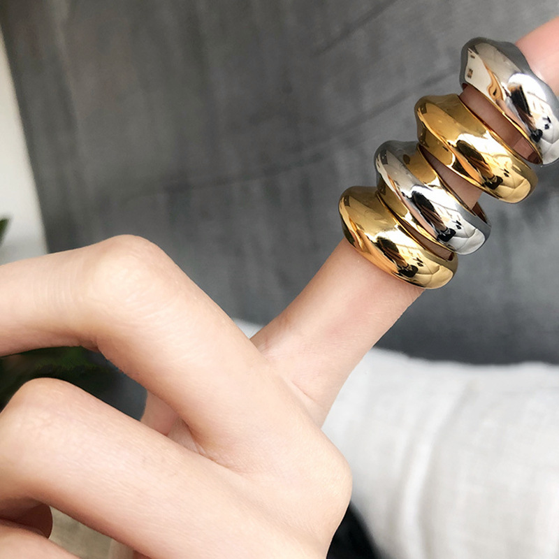 Exaggerated Glossy Ring Bungee Index Finger Ring Korean Fashion Accessories