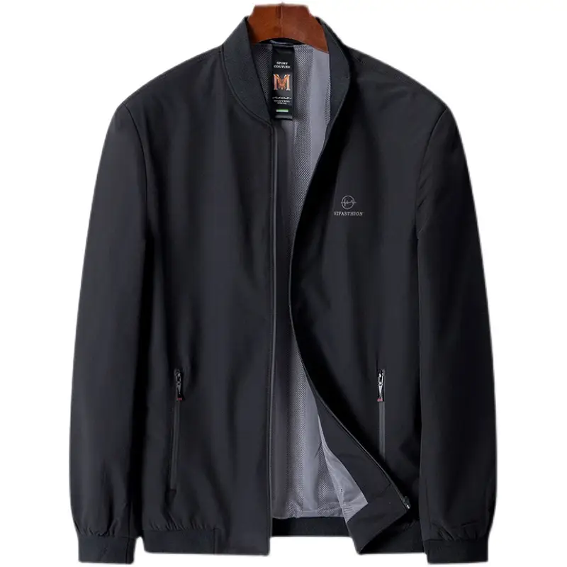 Middle-Aged Baseball Collar Men's Jacket Top