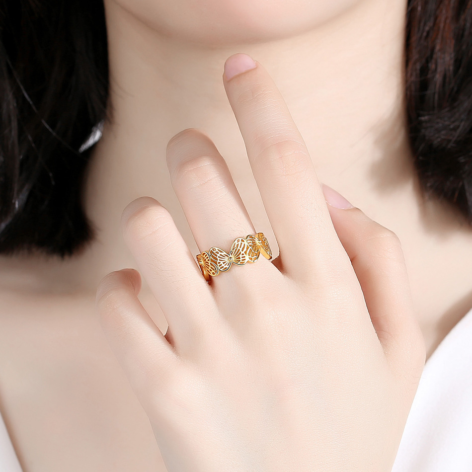 S925 Sterling Silver Butterfly Ring