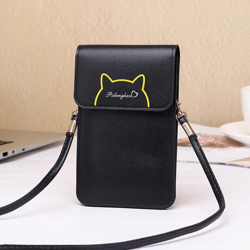 One-Shoulder Change Business Card Id Storage Pu Mobile Phone Bag