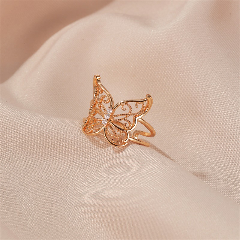 Hollow Butterfly Ring Fashion Light Luxury Personality Ring