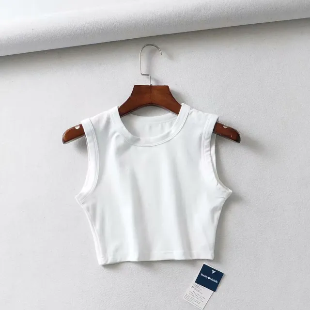 Short Cropped Solid Color Tank Top Tan - Shop at LoveMi