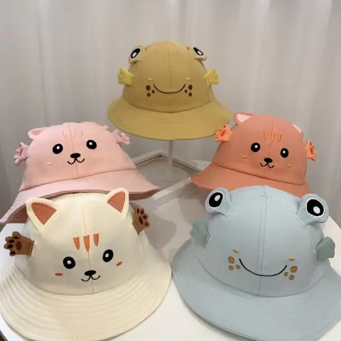 New Products Kitten and Frog Sun Hat Small Pot