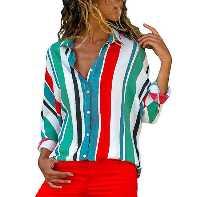 Loose Sexy Stitching Ladies Long Sleeved Shirt T Shirt Top