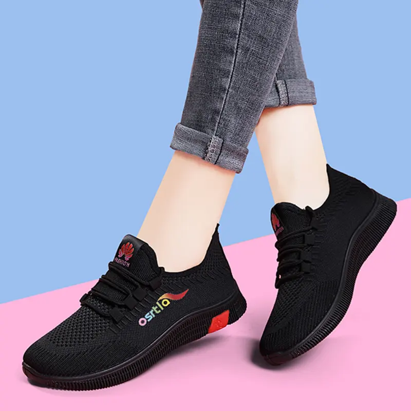 Ladies Flying Weaving Women's Shoes Spring New Casual