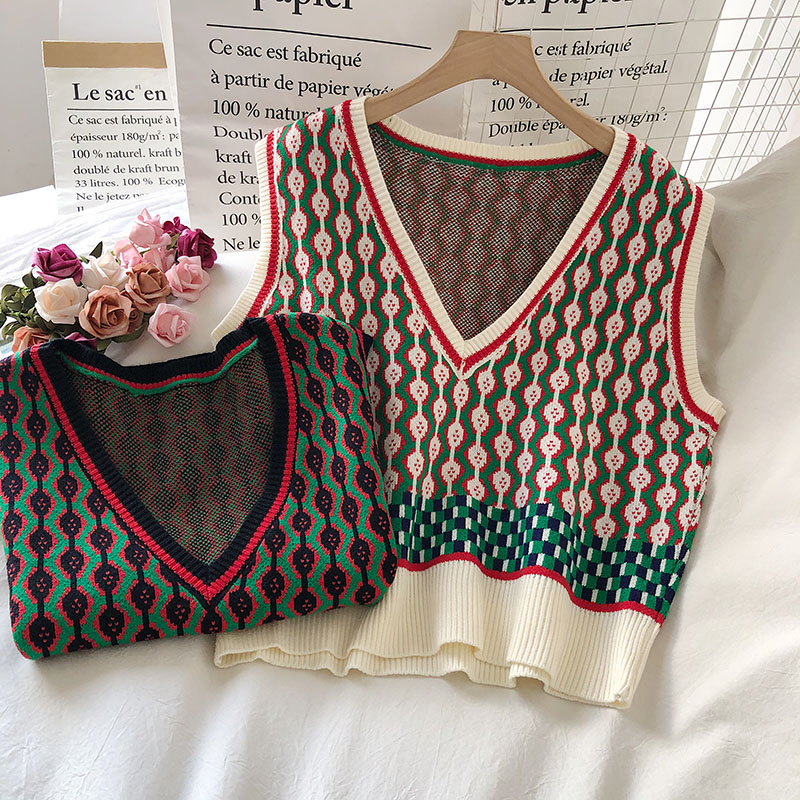 Korean Style Loose And Thin V-neck Sleeveless Waistcoat Top Women's Trend