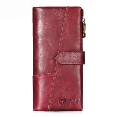 Leather Long Stitching Clutch Multifunctional Casual Wallet - View 1