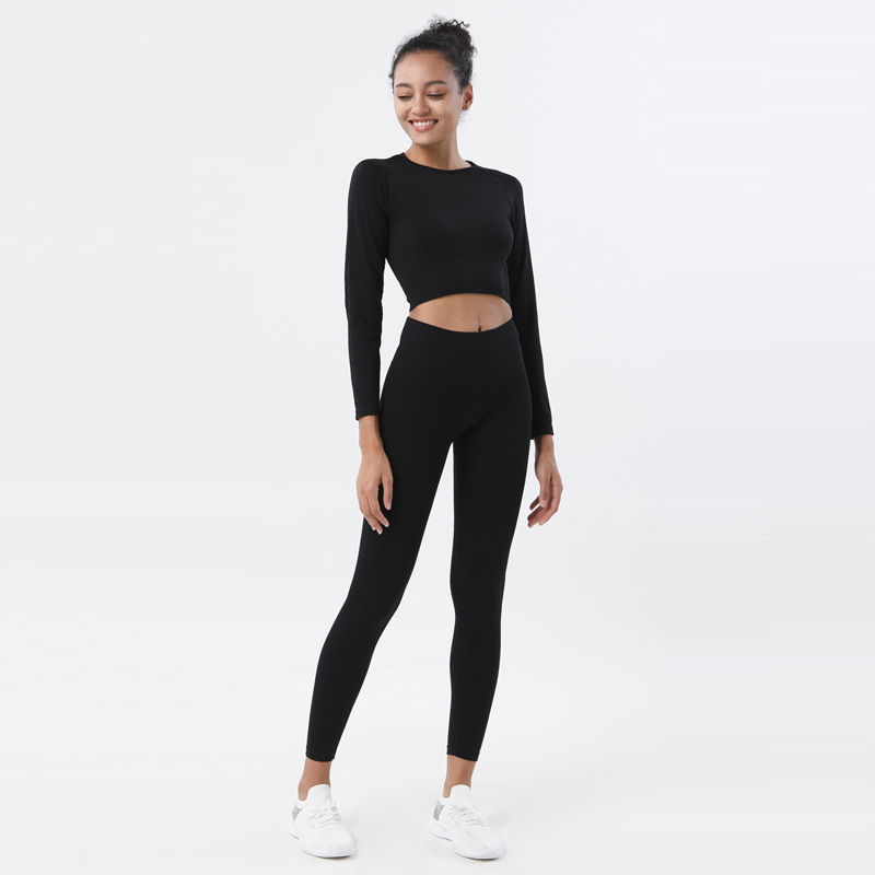 Seamless Yoga Suit Women's Sports Bodysuit Long Sleeve Suit