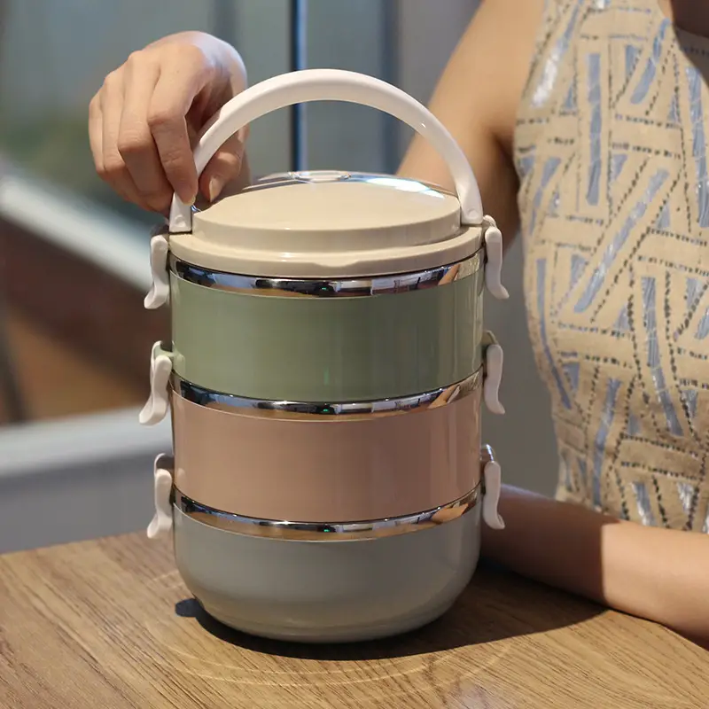 Cute 304 Stainless Steel Insulated Lunch Box Divided Grid Students And Children Lunch Box