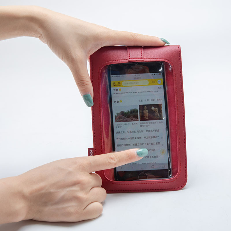 Nappa Leather Crossbody Touch Screen Mobile Phone Bag