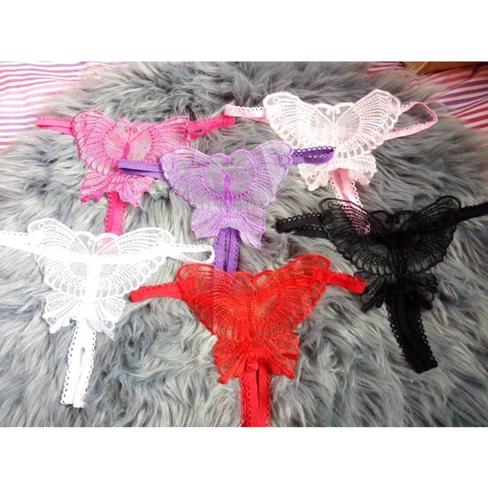 Title 4, Sexy Lace Cutout Butterfly-Shaped Open Thong