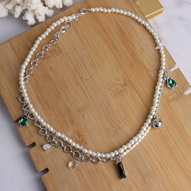 Korean High-Quality Double-Layer Pearl Chain Stitching Necklace
