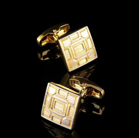 New High-Quality French Cuff Nails Suit Shirt Gold Cufflinks