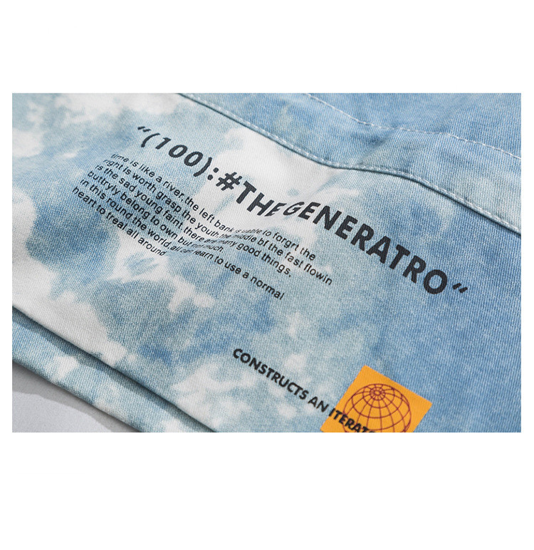 American Lazy Style Stand-Up Collar Sweater Men's Loose Tie-Dye