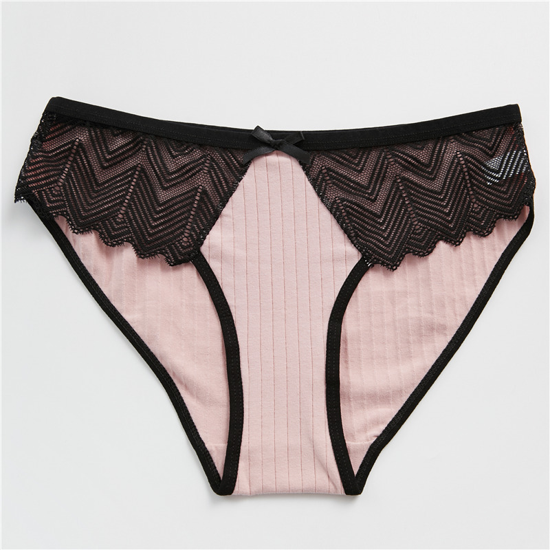 Title 5, Low waist girlie lace panty breathable pink