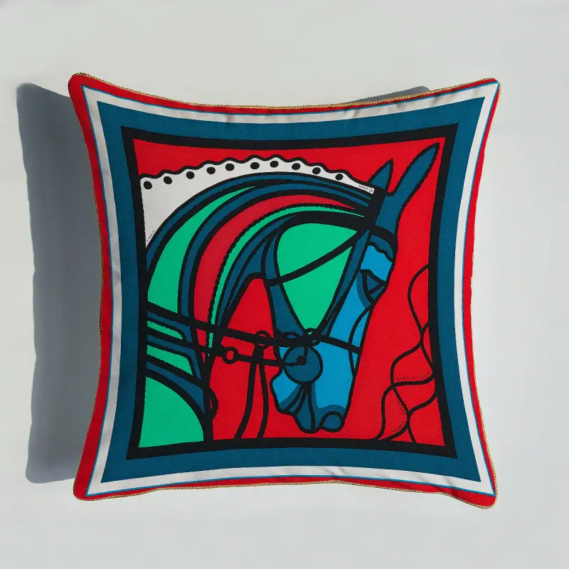 Light Luxury Horse Portrait Cushion Cover