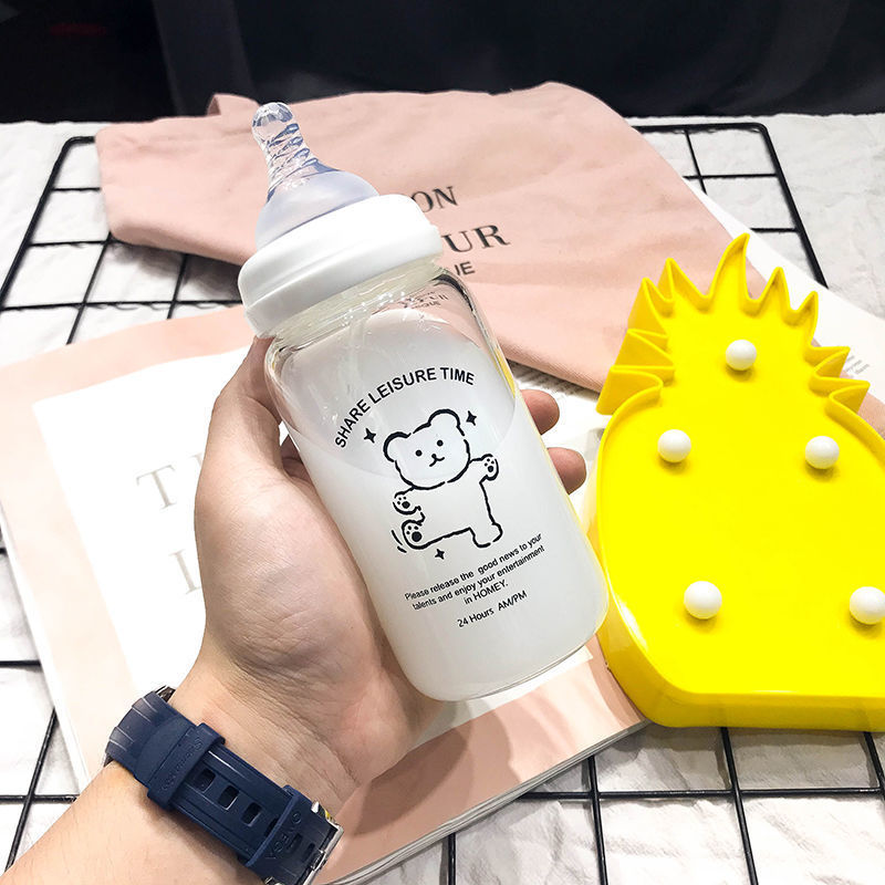 Female Heat-Resistant Cartoon Pacifier Glass