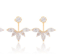 Pure Silver Stud Earrings, Hanging Type Moon, Fashionable And Elegant Temperament