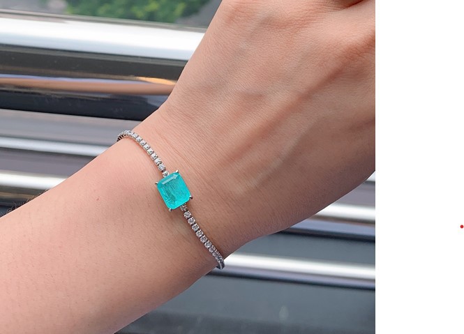 Fashion Simulation Emerald Bracelet Imitation Paraiba Bracelet