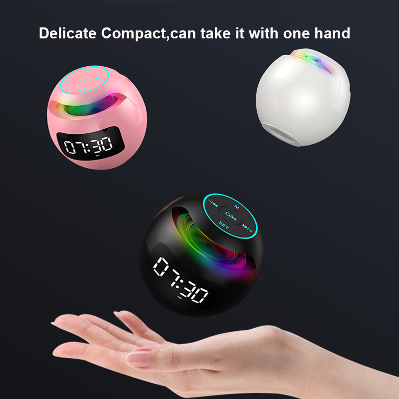 Mini Dual Alarm Bluetooth Speaker Colorful Night Light - Image 6