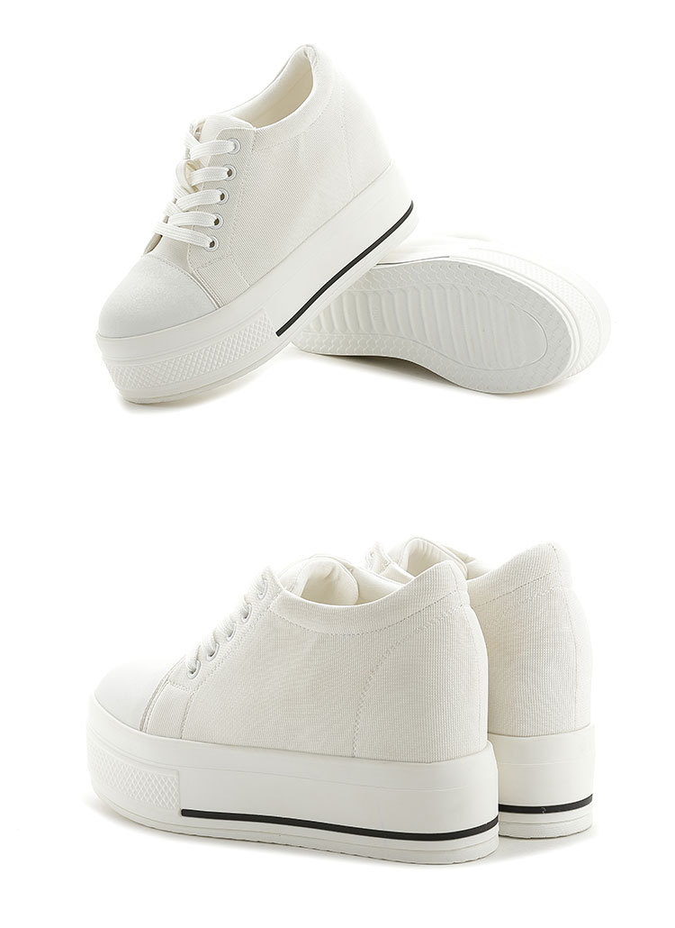 Autumn Sponge Cake White Shoes Casual Women's Shoes Hundred Super Thick Bottom increased 8cm