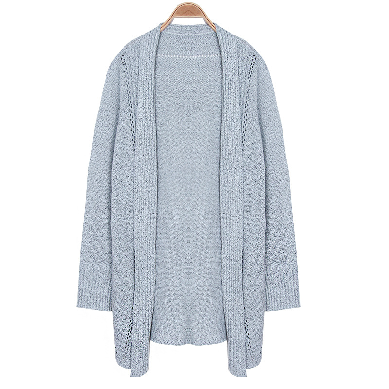 New Irregular Knitted Sweater Mid Length Sweater Cardigan Sweater Coat Women