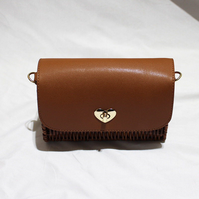 Hand-Held Shoulder Strap Woven Vegetable Basket Rattan-LikeRattan Bag FashionWoven Bag