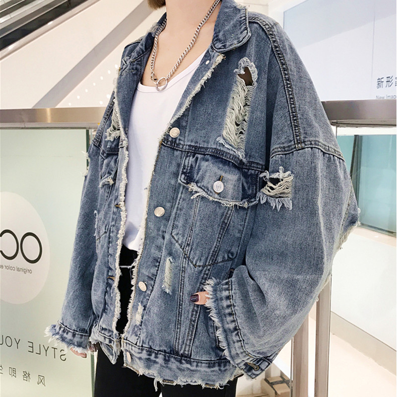 Harajuku Bf Style Spring And Autumn Street Hip-Hop Handsome Denim Clothes Trend