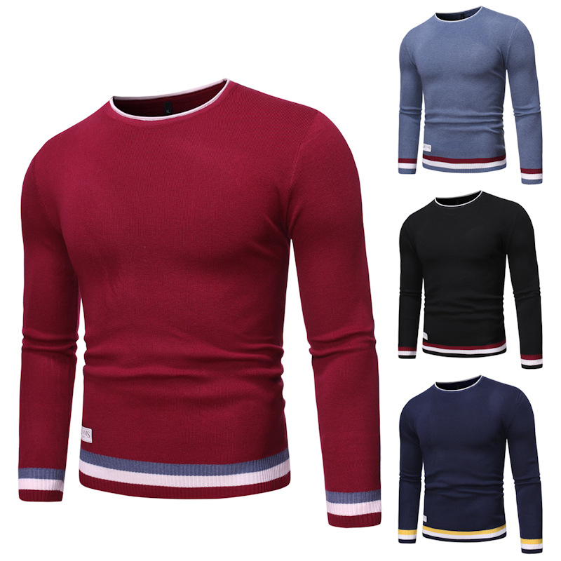 Casual Round Neck Pullover Sweater Sweater Men's Base Coat