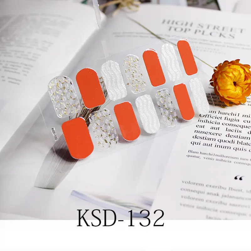 Gradient Nail Sticker 3D Fluorescent Color Polish Film