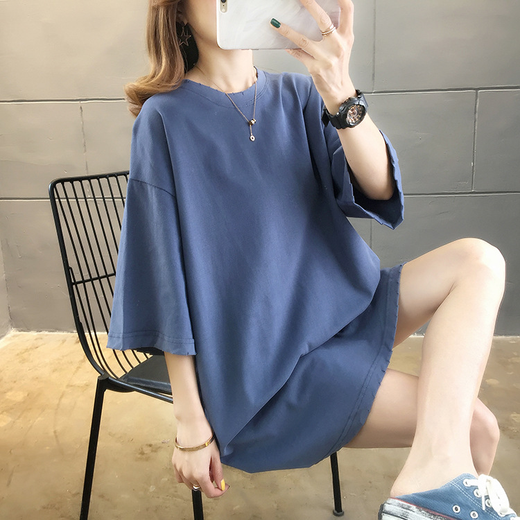 Women's Short Sleeved T Shirt Loose Mid Length Summer Women's Top
