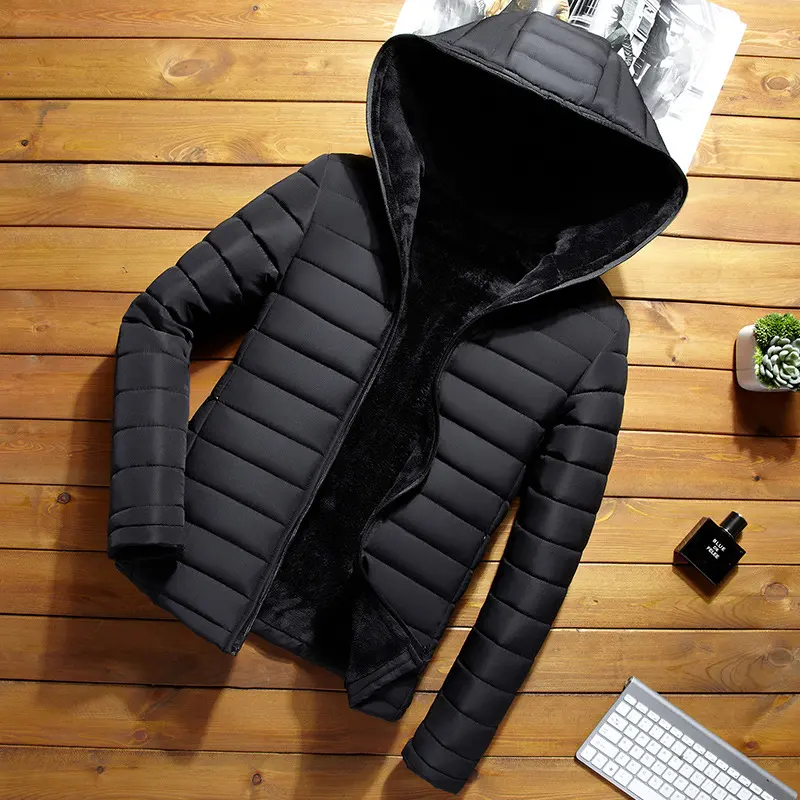 Men's Winter Short Padded Jacket Plus Velvet Slim