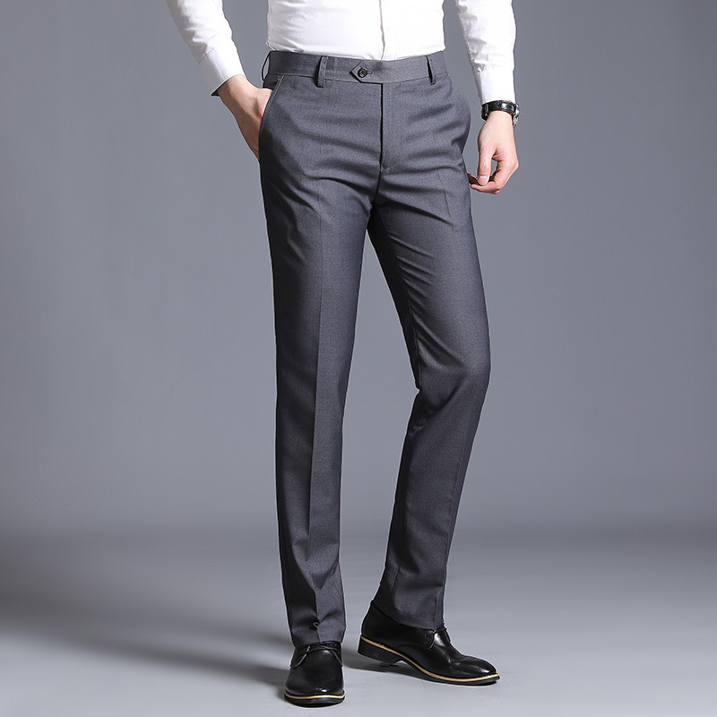 Title 5, Szare spodnie garniturowe slim fit o prostym kr...