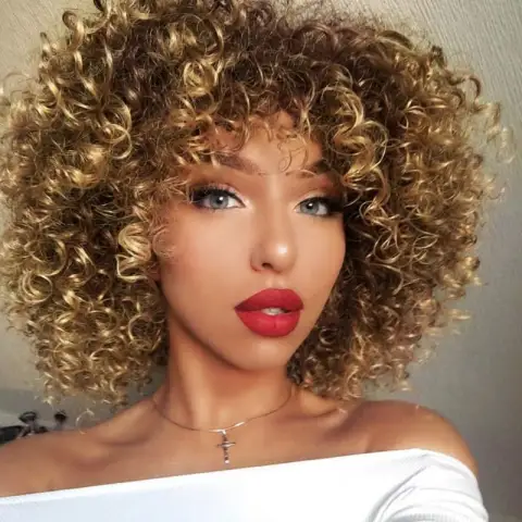 Wigs Fashion African Small Curly Ladies Headgear Wig Head
