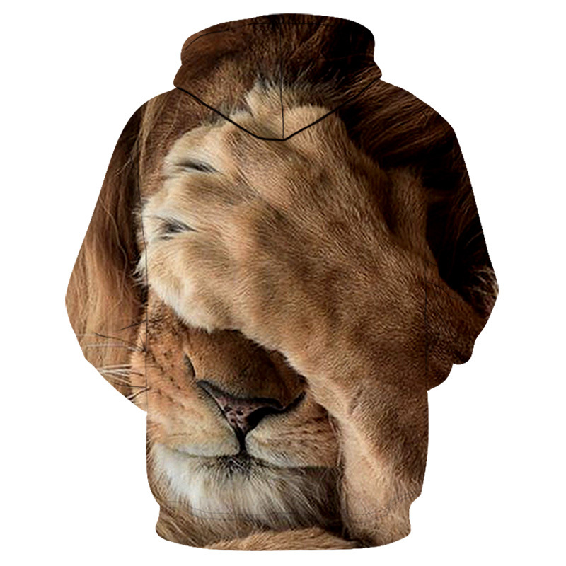 Title 2, Fashion Digital Print Lion Hooded sweatshirt