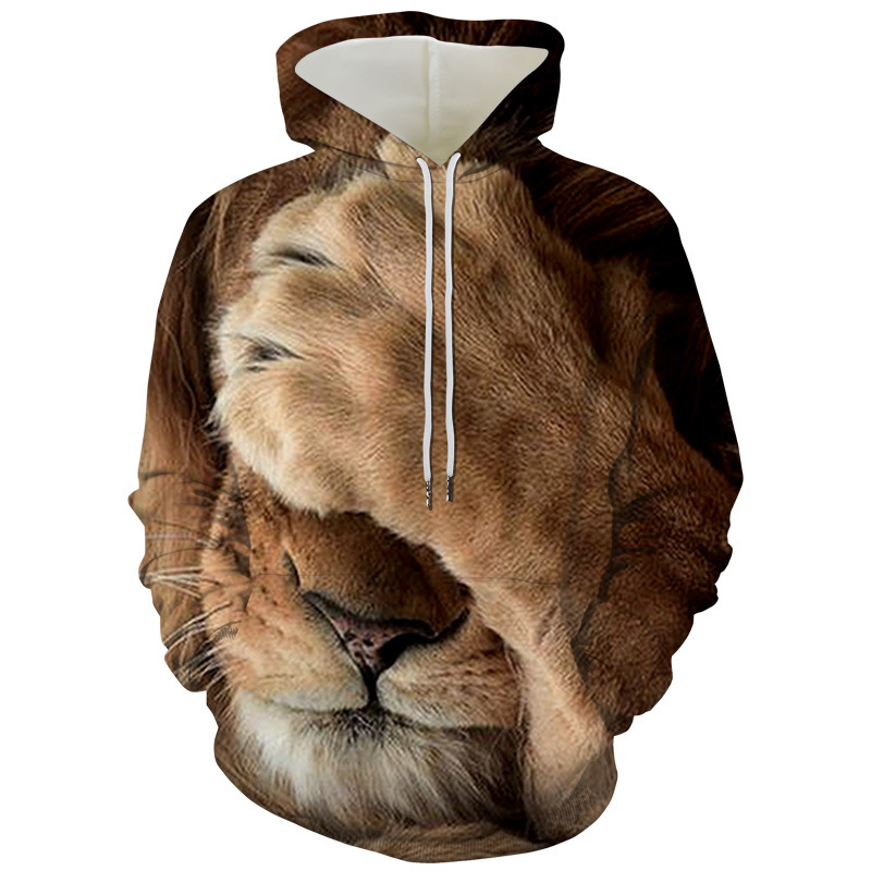 Title 4, Fashion Digital Print Lion Hooded sweatshirt