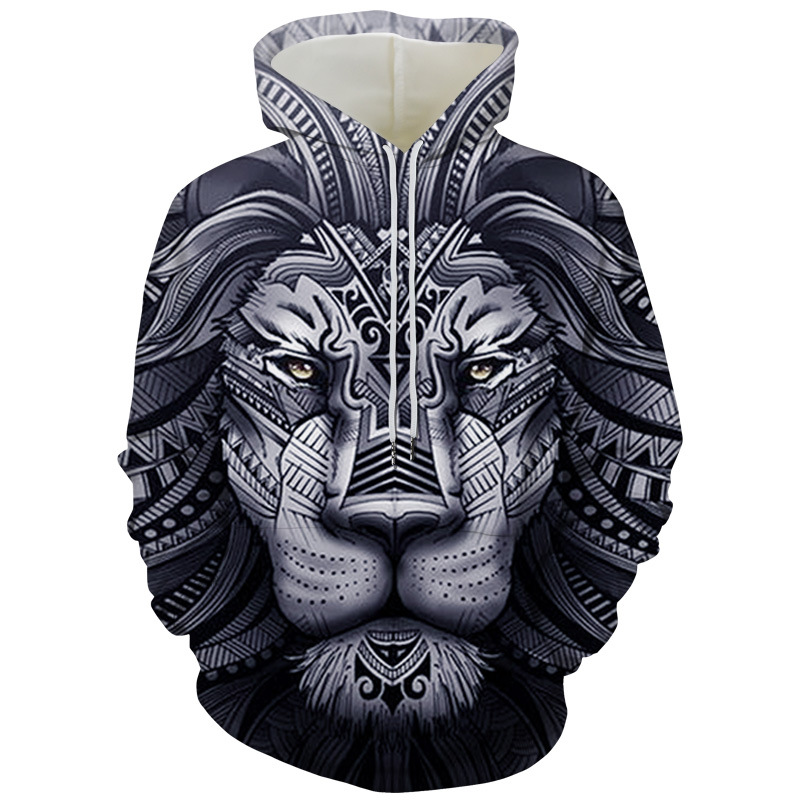 Title 5, Fashion Digital Print Lion Hooded sweatshirt