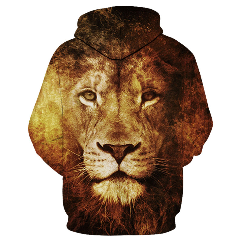 Title 13, Fashion Digital Print Lion Hooded sweatshirt