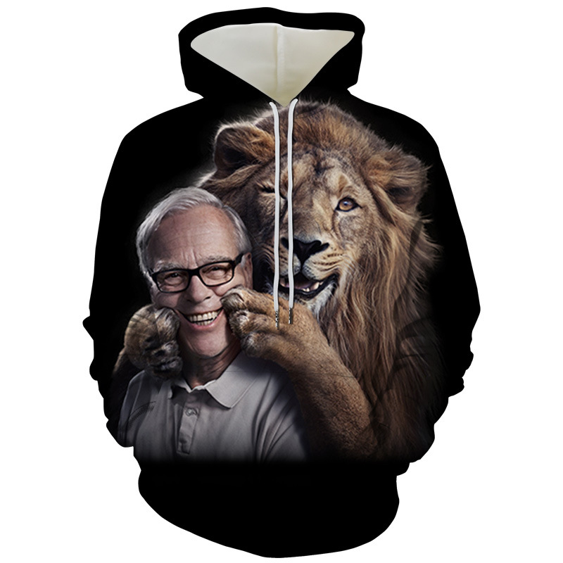 Title 8, Fashion Digital Print Lion Hooded sweatshirt