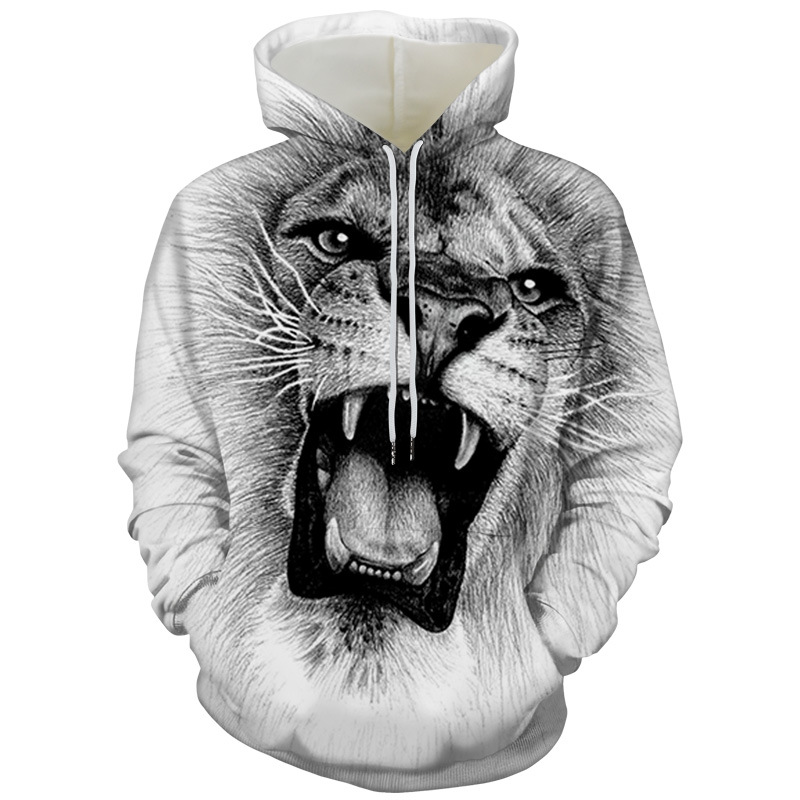 Title 9, Fashion Digital Print Lion Hooded sweatshirt