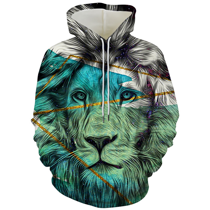 Title 12, Fashion Digital Print Lion Hooded sweatshirt