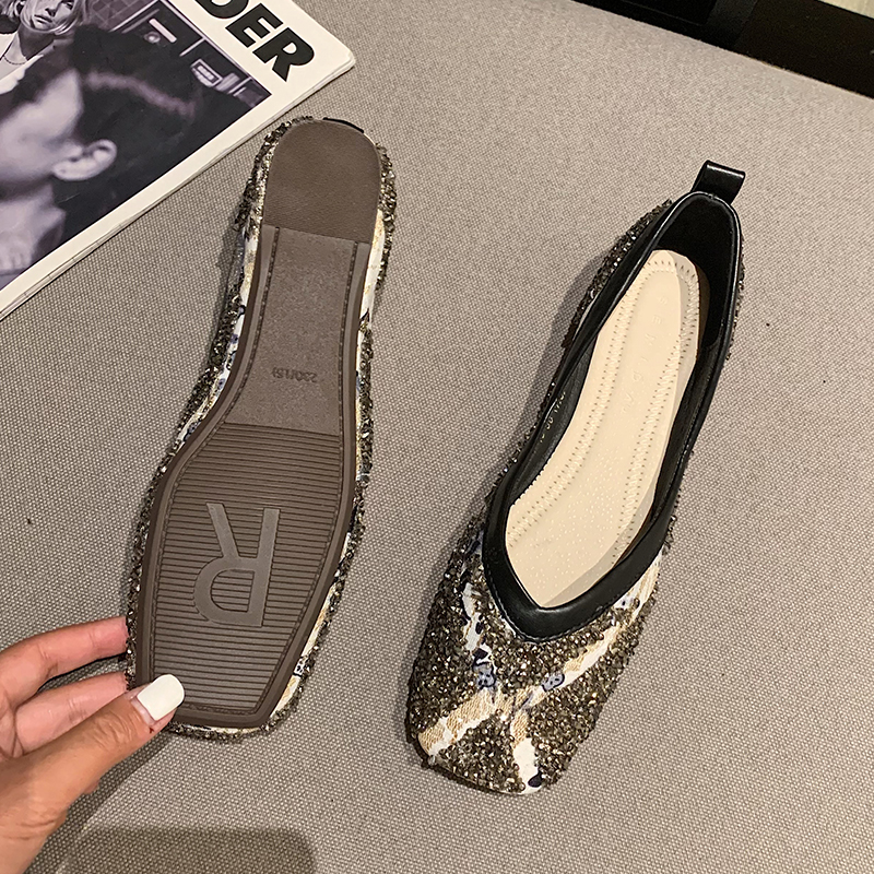 Full Rhinestone Soft Sole Comfortable Flat Heel Shoes