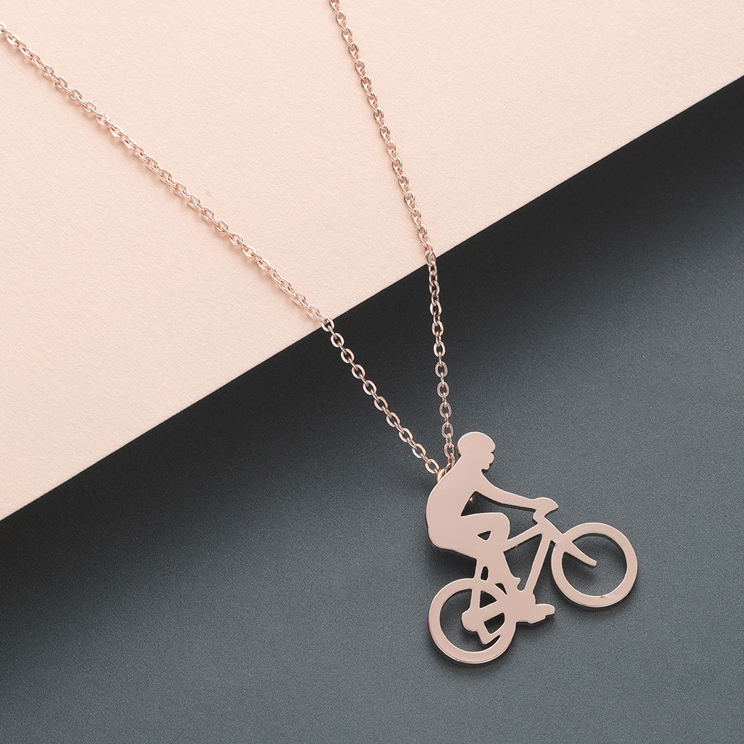 Personality Necklace Fashion Bike Rider Pendant