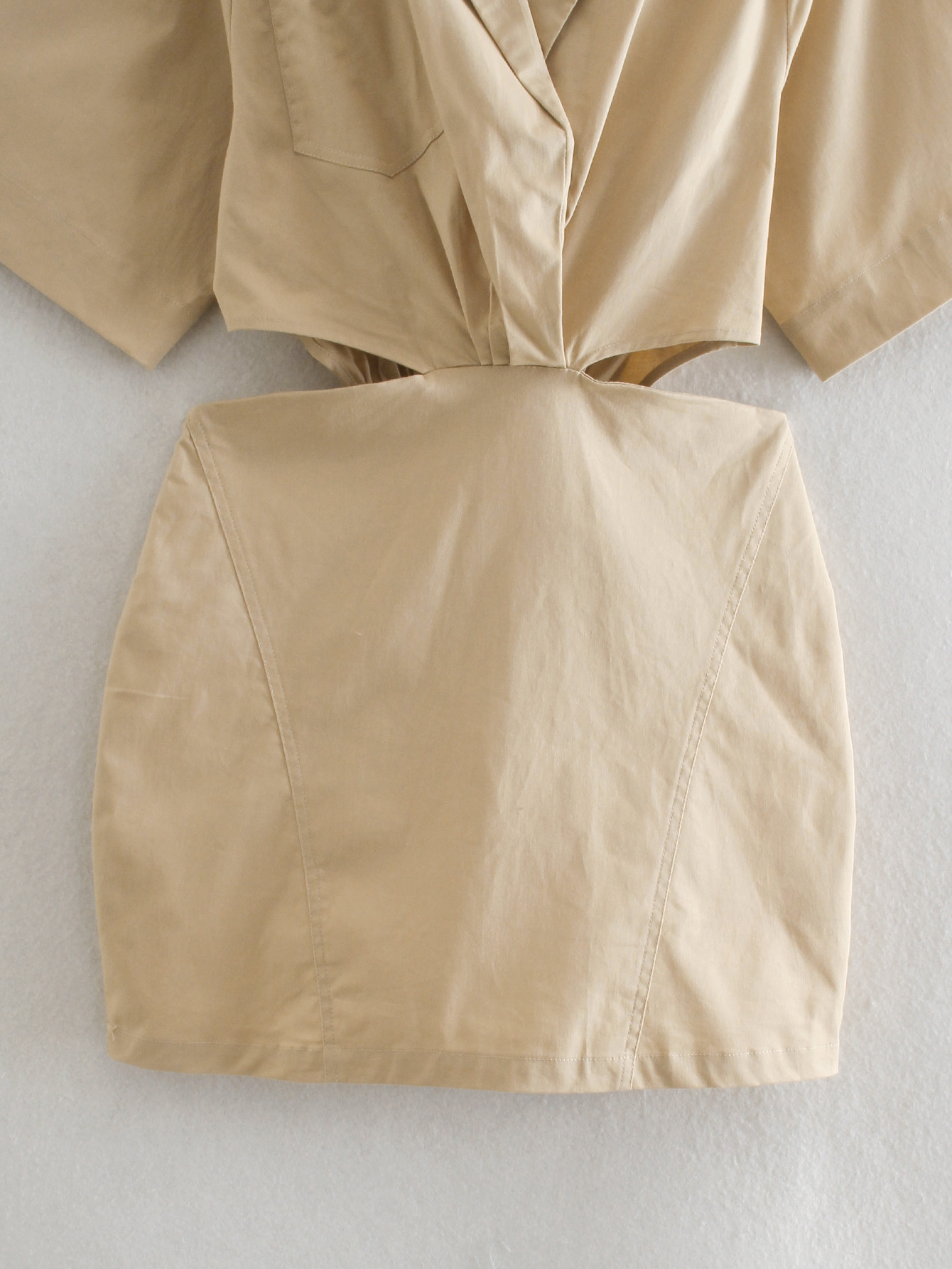 Spring Temperament Women's Short-Sleeved Suit Collar A-Line Skirt Dress