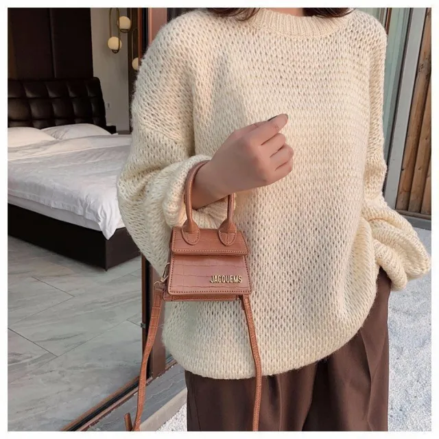 Vintage Handbag French Niche Bag Single Shoulder Messenger Small Square Bag Pink - Shop at LoveMi