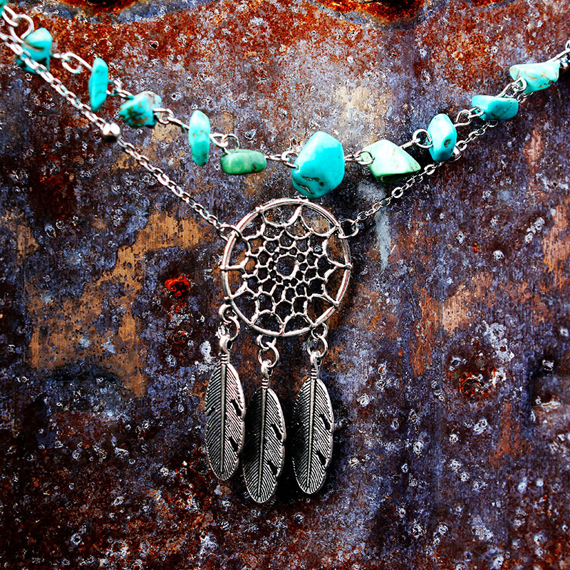 Title 1, Irregular Natural Peacock Turquoise Hollow Drea...