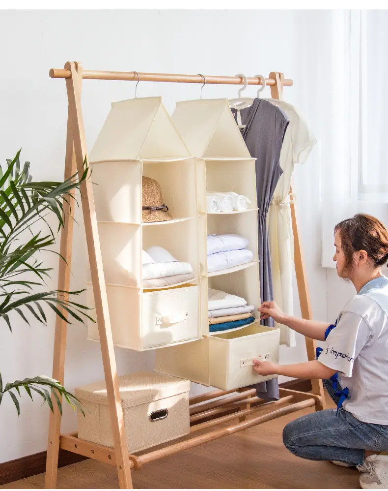 Cotton And Linen Hanging Storage Clothes Bag