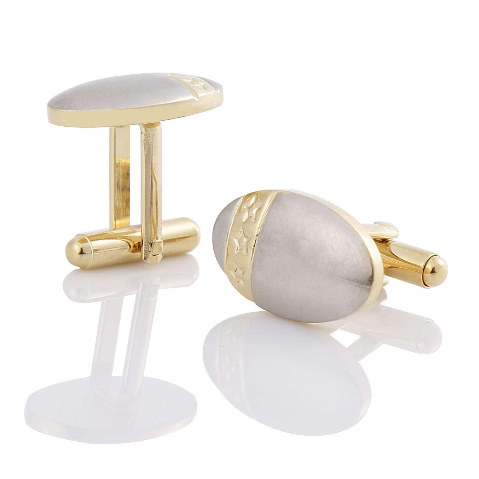 Gold-Tone Brushed Cufflinks, picture 3 of 4
