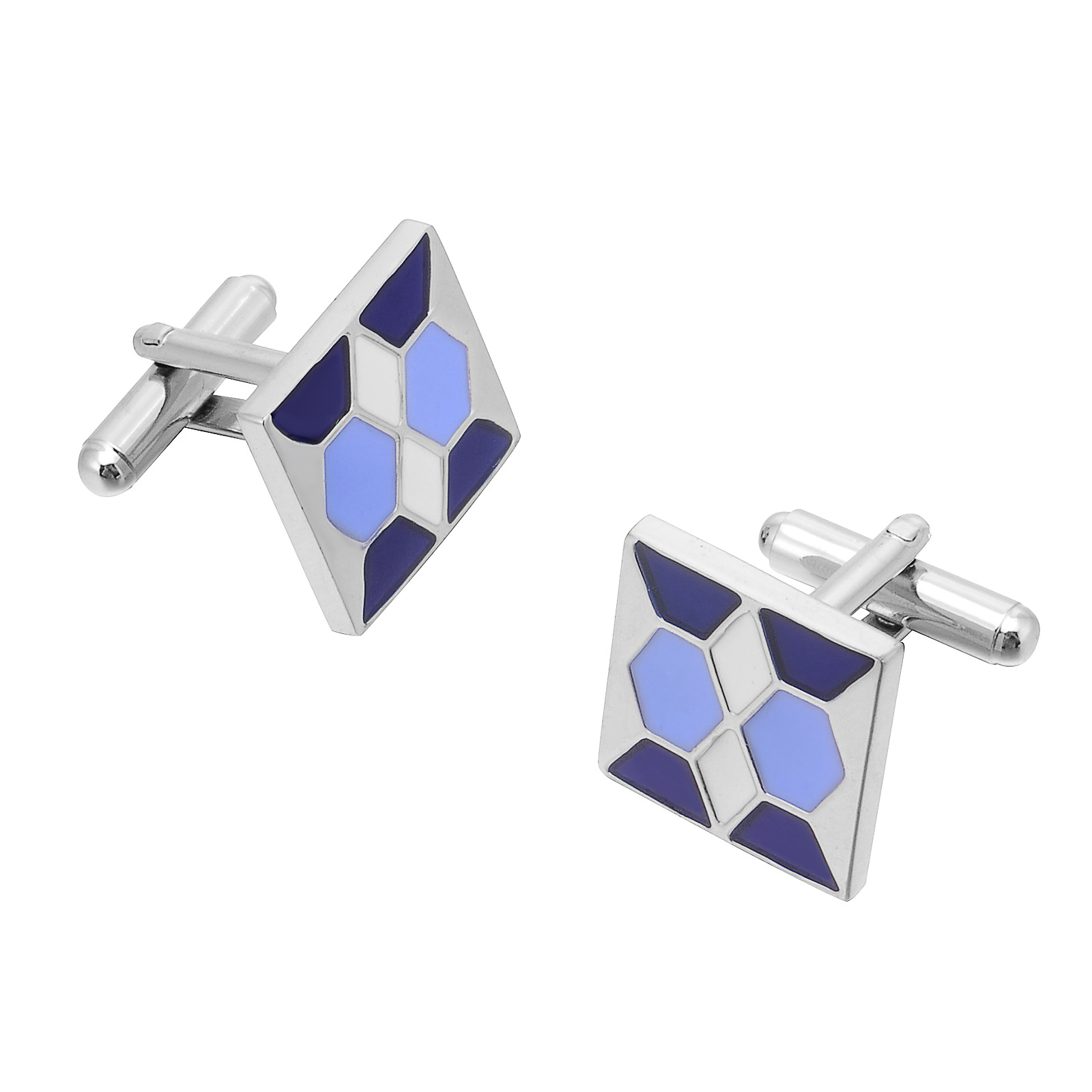 Copper Geometric Cufflinks, picture 2 of 4